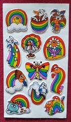 Vintage 80s! Russ Puffy Stickers- Rainbow, Star, Heart, Bird, Butterfly, Retro