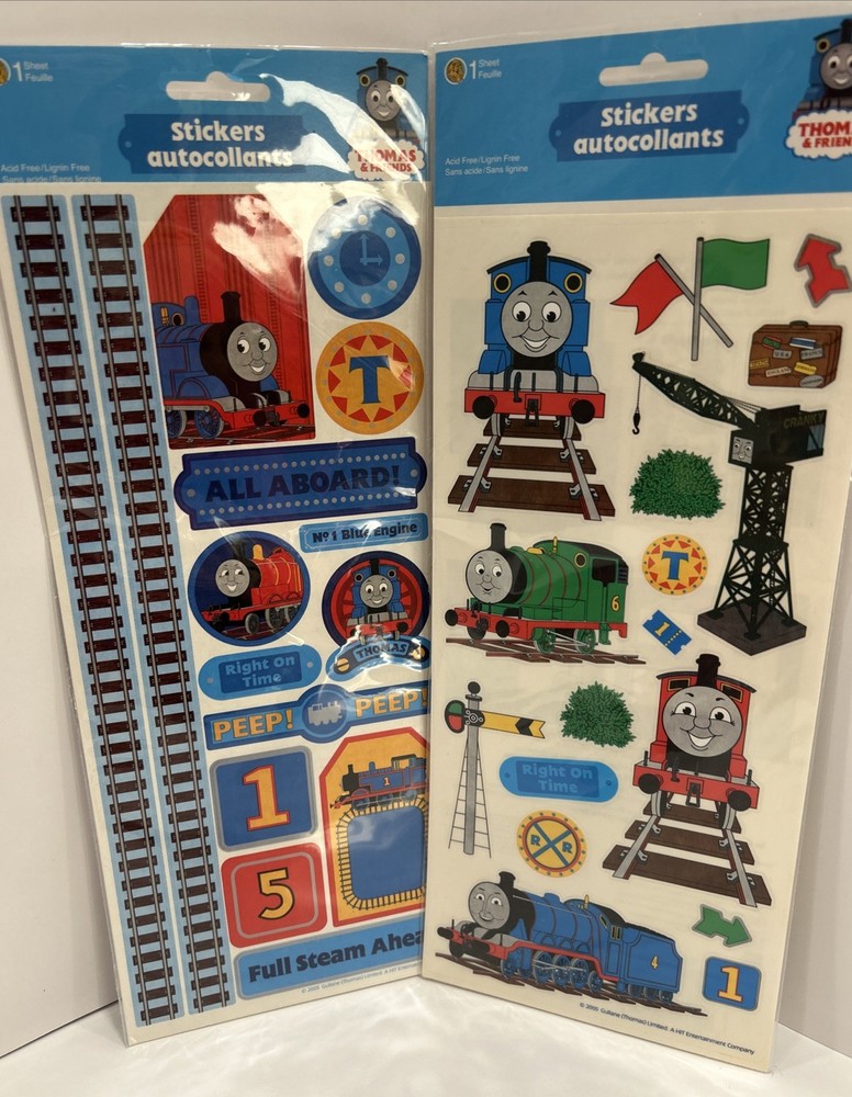 2005 Sandylion Scrapbook Stickers Lot Thomas Train Friends Railroad Blue Engine