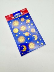 Vintage American Greetings Stickers Prismatic 2 Sheets NEW Celestial Sun & Moon