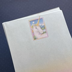 Vintage 80s 90s Pastel Unicorn Stationery Rainbow Stationary Note Paper Sheets