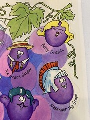 Hallmark Silly Scents Grape Scratch Sniff 1983 Famous Grapes RARE One Sheet