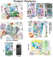 600+Dreamcore Japanese Sticker Book-30 Sheets Nature Sceneery Scrapbook Stick…