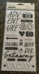 Thickers WANDER Crate Paper Here + There Glossy Puffy Stickers Black and White