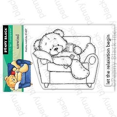New PENNY BLACK clear cling rubber STAMPS & DIES UNWIND RELAX free USA ship