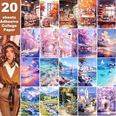 Scrapbook Stickers Book – 400 Aesthetic Pre-Cut People & Washi Stickers Beige