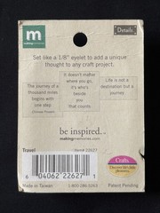 Making Memories Metal Eyelet Quotes Charms Scrapbooking Craft Lot Of 3 Packs NEW