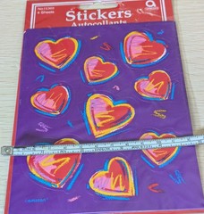 Vintage Amscan Heart Stickers, NIP, 4 Sheets, 90s Doodle Style, Valentine’s