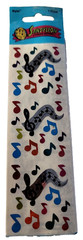Sandylion Mylar Sticker Musical Instruments Music Notes 1 Sheet NIP VTG