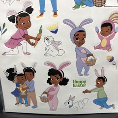 Black Paper Party Easter Stickers 32 Sheets Chocolate Bunny Kids Bundle 4 Packs
