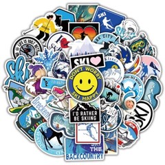 50pcs SKI Stickers, SKIING Snowboard Sticker. Waterproof No Residue, 114