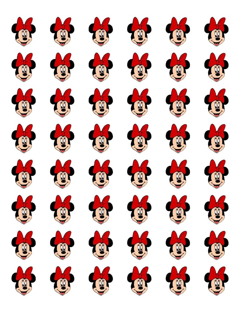 48 MINNIE MOUSE FACE RED BOW ENVELOPE SEALS LABELS STICKERS 1.2″ ROUND
