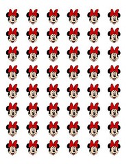 48 MINNIE MOUSE FACE RED BOW ENVELOPE SEALS LABELS STICKERS 1.2″ ROUND