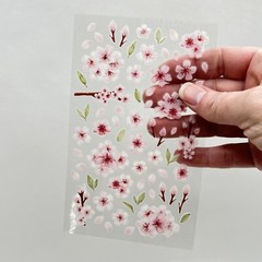 Suatelier Pink Water Blossom Dimensional Planner Stickers Scrapbooking Journal