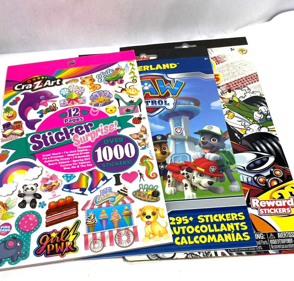 Scrapbooking sticker lot CrazArt sticker book. Mickey and friends and Paw Patrol
