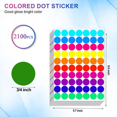 Dot Sticker 2100 Pcs, 3/4″ Blank Garage Sale Price Stickers, Circle Sticker‘S, C