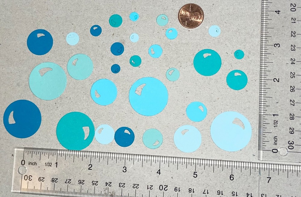 🫧50 Pc. BUBBLES cardstock paper die cut embellishments ..