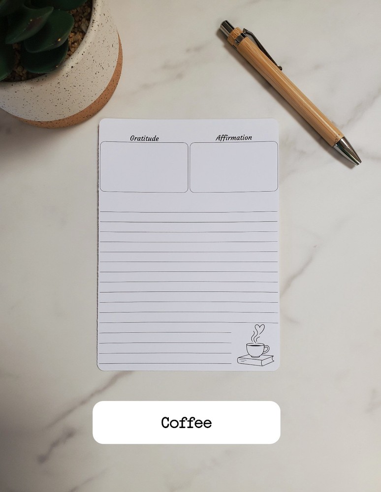Journal Gratitude and Affirmation Sticker Sheet With Blank Lines | 5″ x 7″