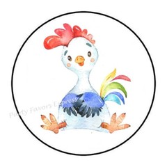 30 ADORABLE ROOSTER ENVELOPE SEALS LABELS STICKERS PARTY FAVORS 1.5″ ROUND