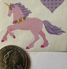 PINK UNICORN Stickers(4pc) Mrs.Grossman’s•Heart•Rainbow •Star•Magic•Card Making•