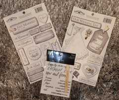 Wedding Scrapbook Packet Stickers Border Background Papers Add Ons LOT