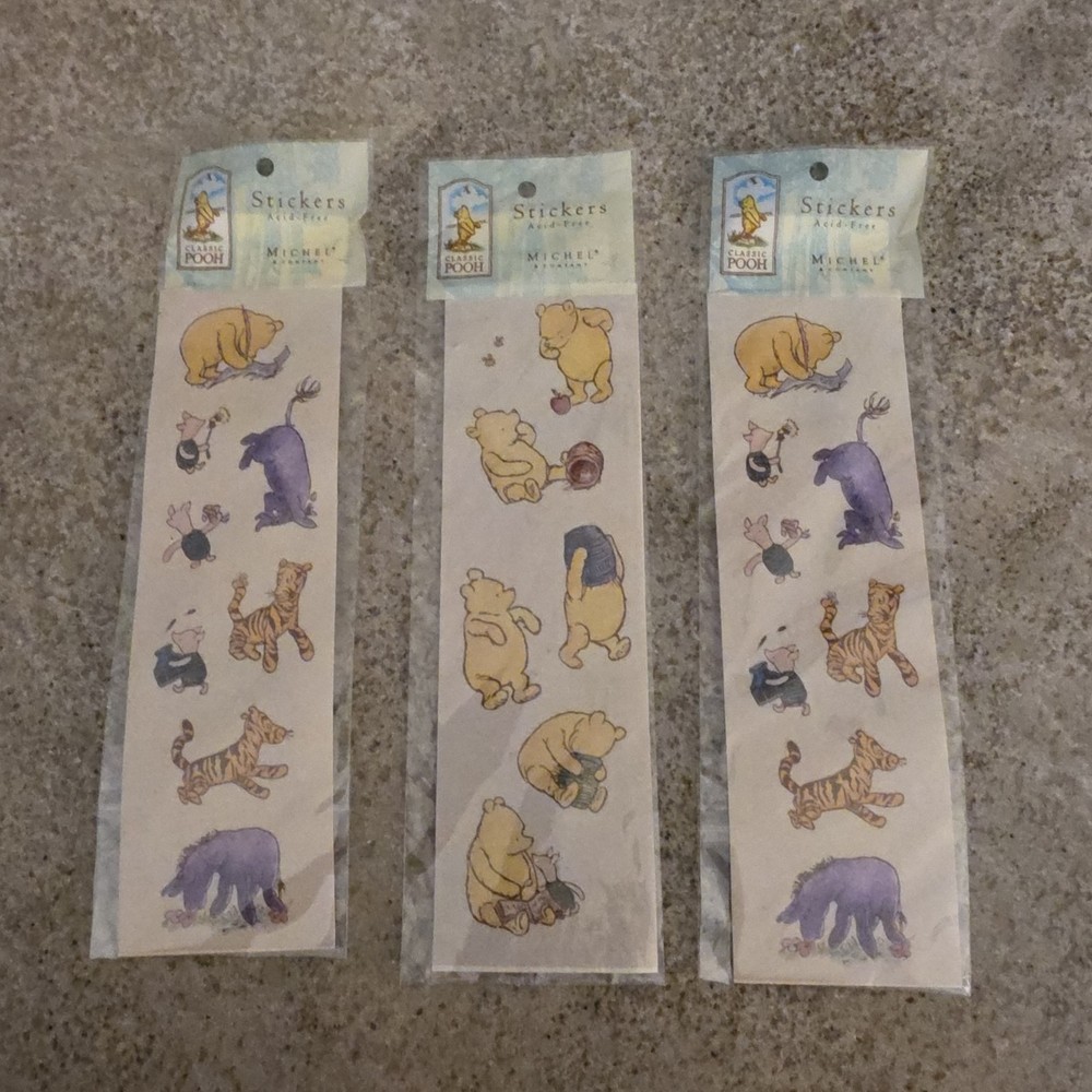Classic Pooh NIP Michel & Company Eeyore Piglet Tigger 3x packs 1990’s NOS