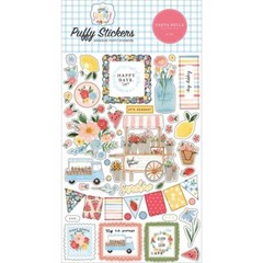 Crafts CB Puffy Stickers Summer Flowers Floral Truck Cart Fruit Banner Basket