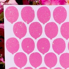 Glitter Balloon Stickers! – 0.5 to 4 inch – Choose a Size & Color