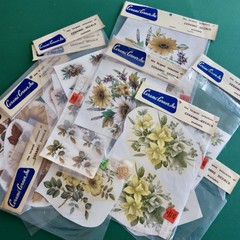 Vtg Ceramic Decals Mixed Media Water Mount Transfers Lot T Yellow Daisy Floral