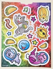 Cosmic Cats / Sticker sheet