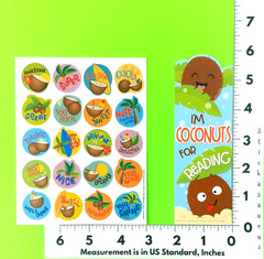 Eureka Coconut Scented Scratch & Sniff Bookmark & Sticker Sheet Set Retired