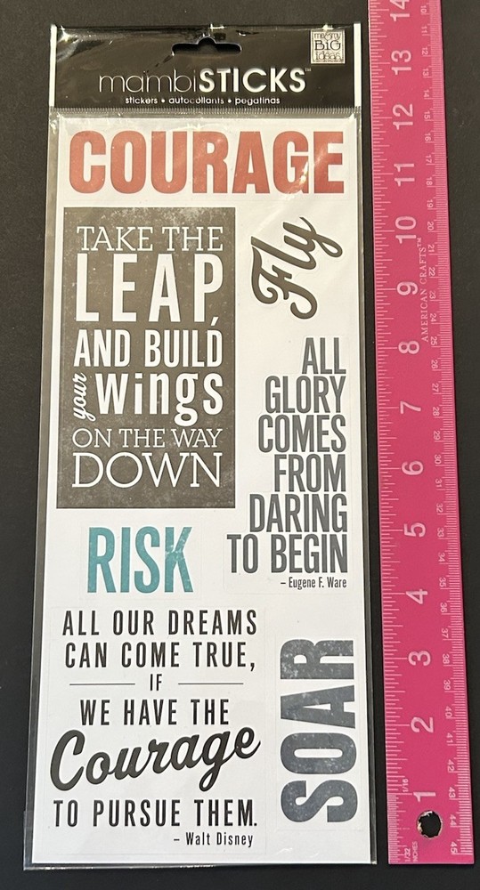 New Mambi Sticks COURAGE Stickers FLY COURAGE SOAR