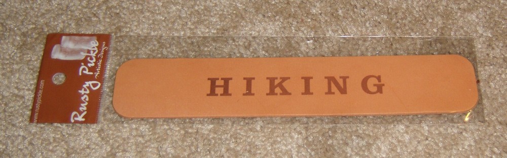 Rusty Pickle Large Leather Title ~ Hiking (Darker Shade)