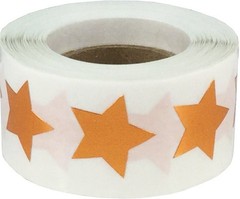 Metallic Bronze Star Shape Stickers – 1 Inch Adhesive Labels, 500 Total Stick…