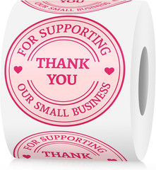 500 Pcs Thank You Stickers for Small Business Pink Cute, 2 Inches Self-Adhesive