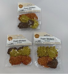 Perfect Harvest Fall Foam Stickers Crafts Leaves Pumpkin Glitter (3) 50 ct Packs