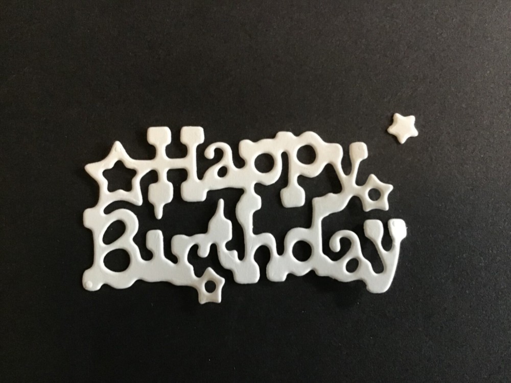 Happy Birthday Star Die Cut Embellishments Choose Color 12 pcs 1-1/4″ X 2-1/4″