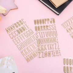6 Sheets Gold Letter Stickers 3D Glitter Alphabet Puffy 1 Inch for Crafts