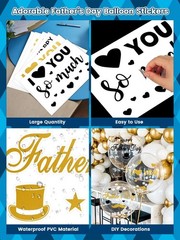 60 Sheets Father’s Day Balloon Stickers – DIY Decals for Party Decorations
