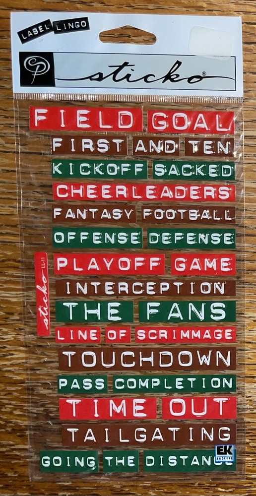 Sticko Sports Football Words Touch Down Defense Field Goal Cheerleader Play Off
