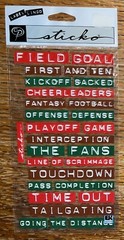 Sticko Sports Football Words Touch Down Defense Field Goal Cheerleader Play Off