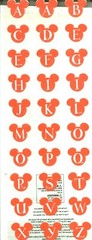 DISNEY Vacation World Land Theme Park Mickey Mouse Ears Red Alphabet Stickers