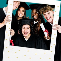 2400 Pcs Graduation Cap Mini Stickers Gold Foil Grad Hat Self-Adhesive Sticker D