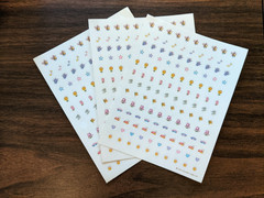 Vintage 80s Hallmark Happy Nails Earrings Stickers Sun Rainbow Flower Star 1984
