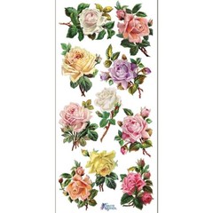 Violette Stickers Pastel Roses Sticker Sheet Vintage Rose Flowers Journal Craft
