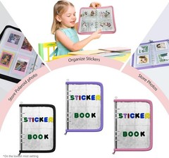 A5 Sticker Storage Book, 40 Pages, 180 Pockets, Pink