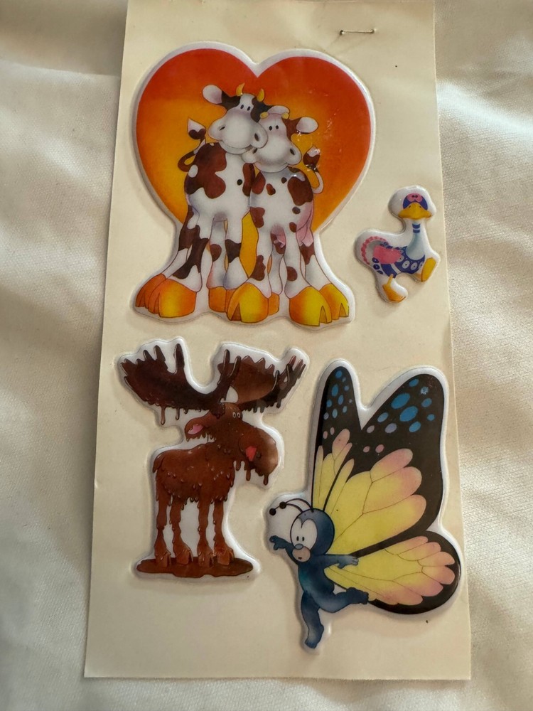 Vintage 1984’s Fanciful Character Animals & Birds Scrapbooking Puffy Sticker