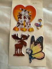 Vintage 1984’s Fanciful Character Animals & Birds Scrapbooking Puffy Sticker