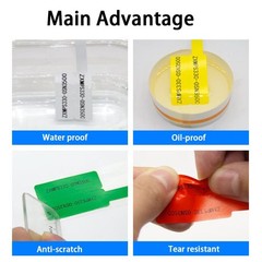 14 Sheet Multicolor Cable Labels, 420 Pcs Waterproof Vinyl P-Shaped Cable Tag…