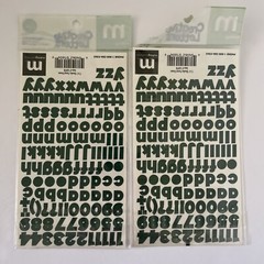 2 Making Memories 7/16” Chunky Forest Green Creative Letters Alphabet Stickers