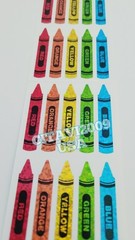 HAMBLY STUDIOS GLITTER STICKERS MULTICOLOR CRAYONS SCHOOL YELLOW BLUE GREEN RARE